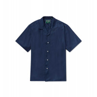 Blue Solid Shirt with Button-Down Collar
